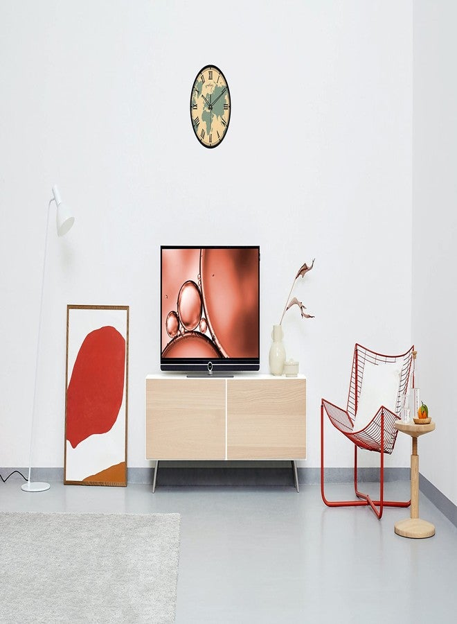 ناتشورال ساعة حائط دائرية الشكل من ناتشوريل، مصنوعة من البلاستيك والزجاج، للاستخدام المنزلي - تناظرية، 24 سم، سوداء - Image 4